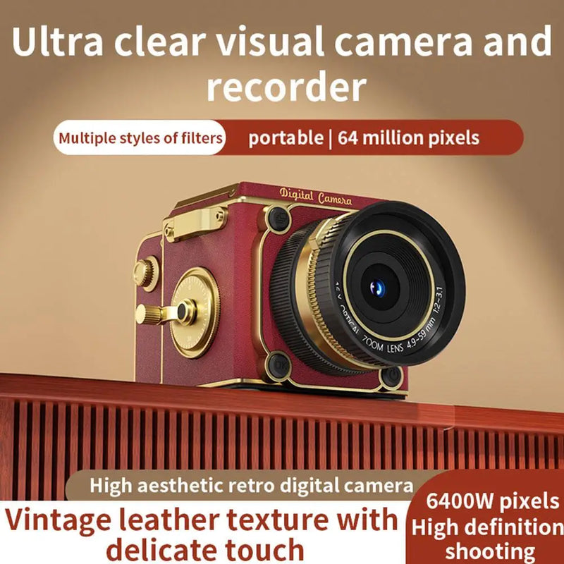 Retro-Inspired Digital Camera with 16x Digital Zoom