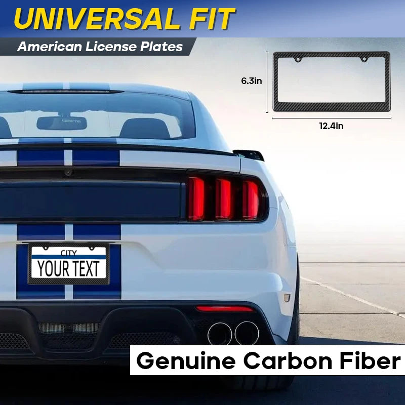 Carbon Fiber License Plate Frame with Anti-Rust Protection