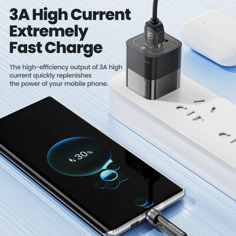 Magnetic 3-in-1 Charging Cable with 540° Rotating Connector