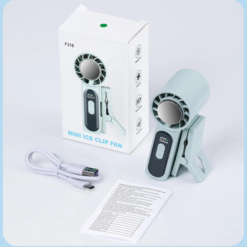 Portable Clip-On Fan with LED Display