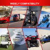A collage showing various automotive and marine products including a red car, a truck, motorcycles, boats, and a golf cart.