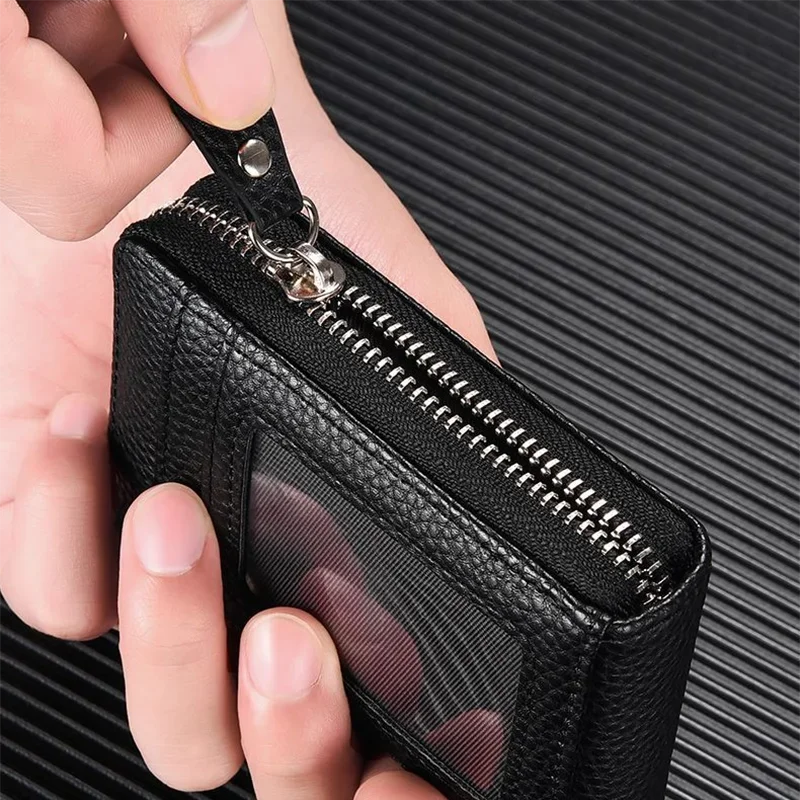 Compact Zipper Card Wallet with Multiple Slots
