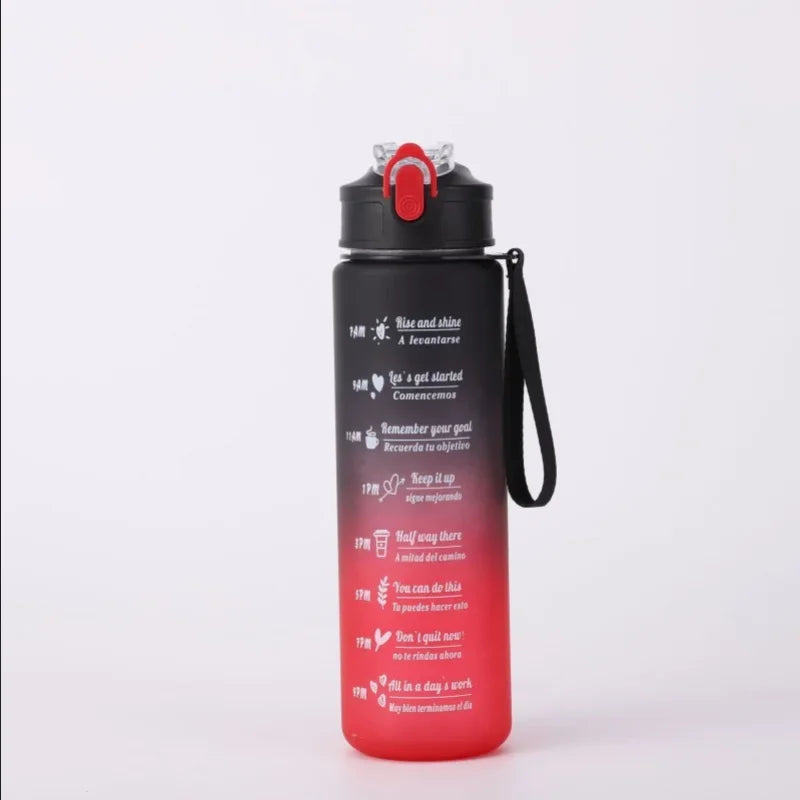 Motivational Time-Marker Water Bottle with Straw
