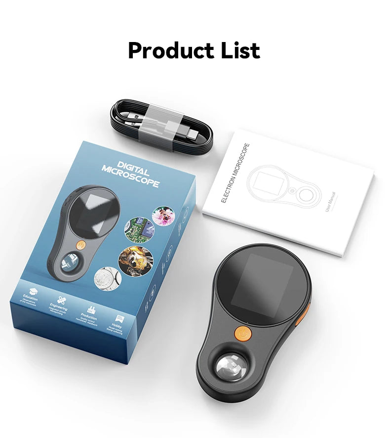 Portable 500X Digital Microscope with 2" IPS Screen