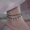 Handwoven Crystal Anklet with Natural Stone Charms