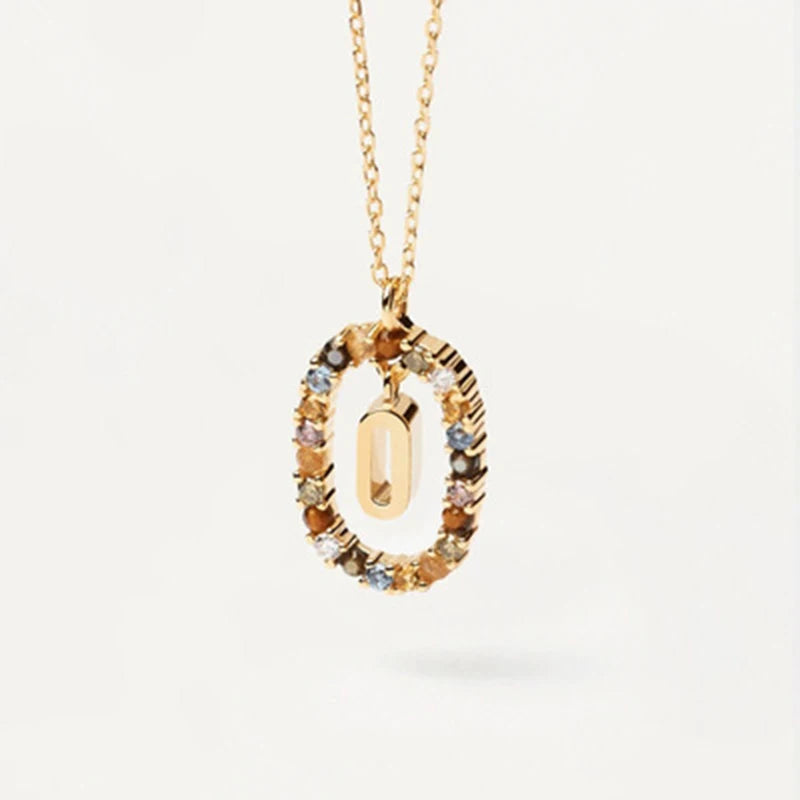 925 Sterling Silver Initial Letter Pendant Necklace