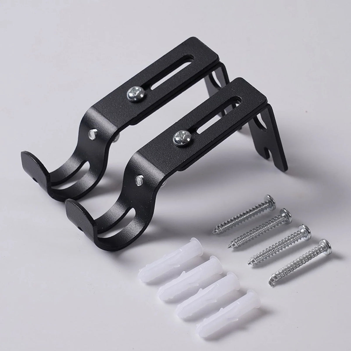 Adjustable Wall-Mounted Curtain Rod Brackets (Set of 2)