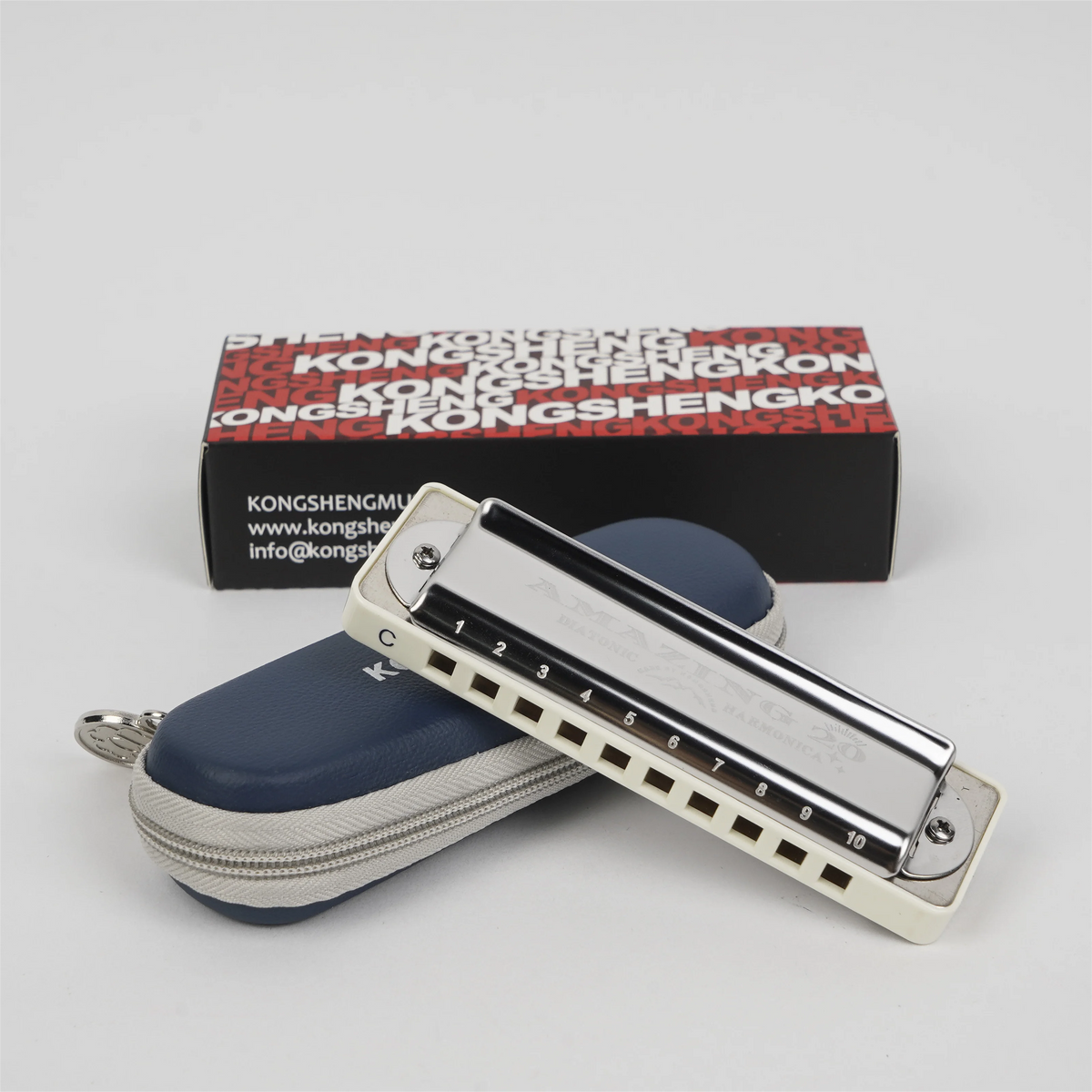 Professional 10-Hole Diatonic Harmonica with Phosphor Bronze Reeds