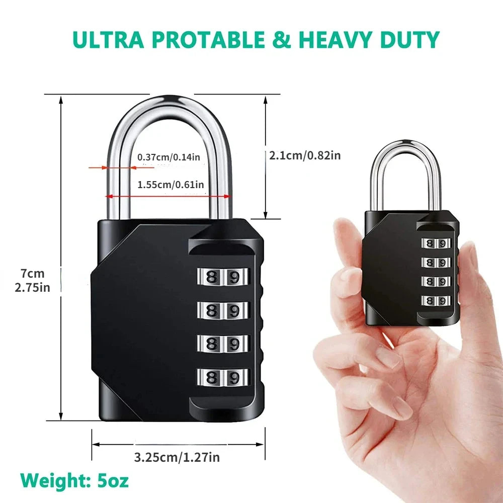 Resettable 4-Digit Combination Padlock