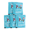 A pack of five blue bubble liquid refills for children's party use