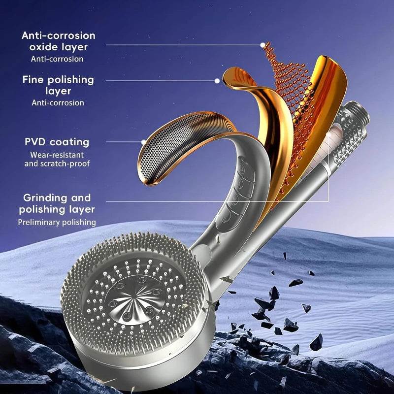 4-Mode High Pressure Handheld Shower Head