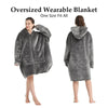 Oversized Wearable Blanket with Hood and Front Pocket
