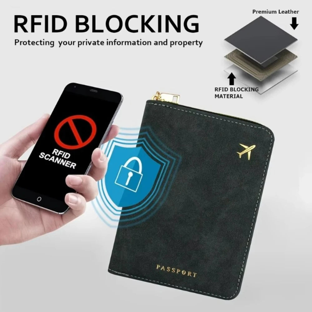 Travel Passport and Wallet Organizer with RFID Protection