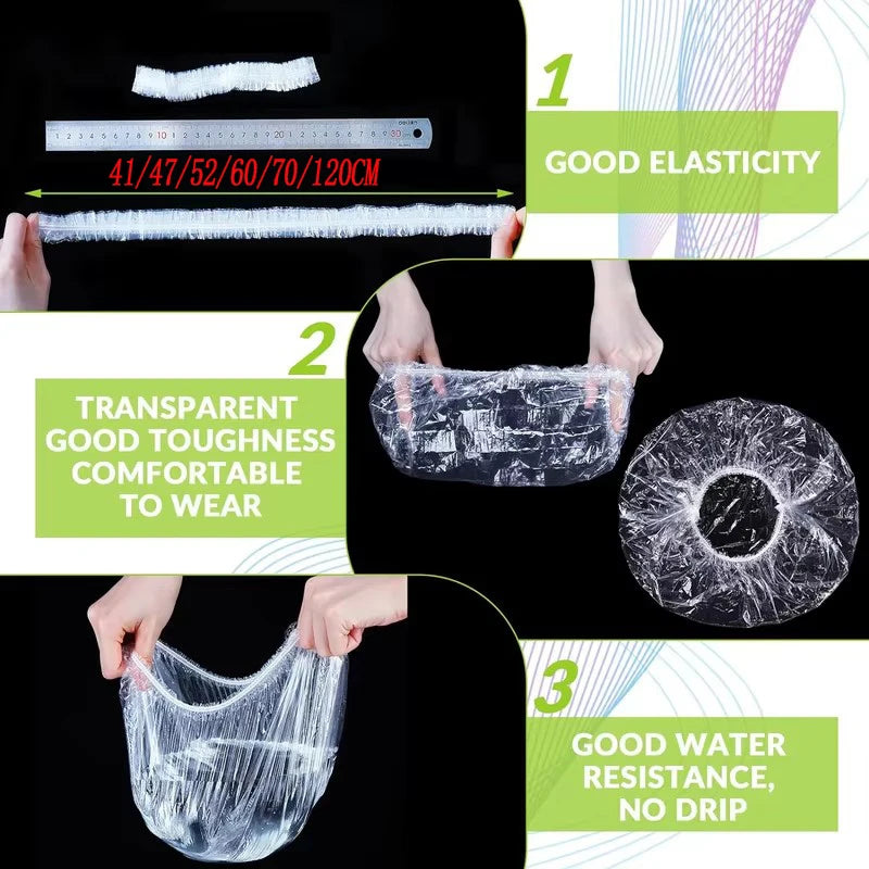Disposable Shower Caps for Bathing, Hair Care, and Food Protection