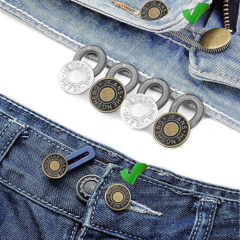 Metal Waistband Extender Buttons for Jeans and Pants
