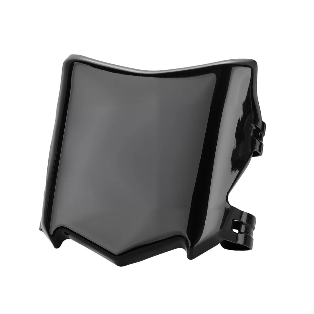 Black electric bike front plate guard with a glossy finish