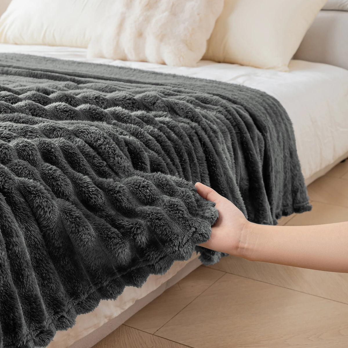 Ultra-Soft Striped Flannel Throw Blanket