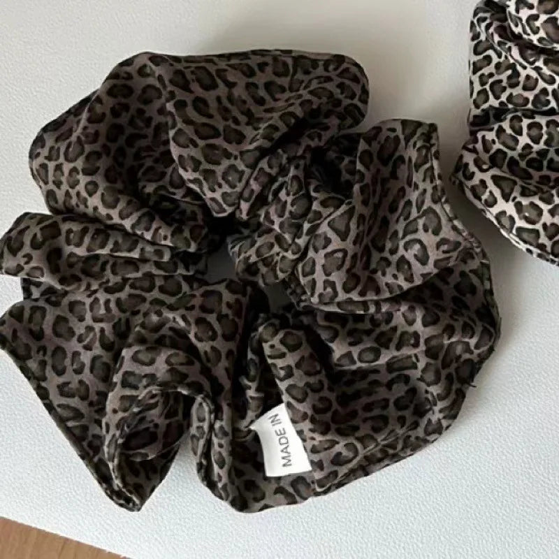 Oversized Leopard Print Scrunchie