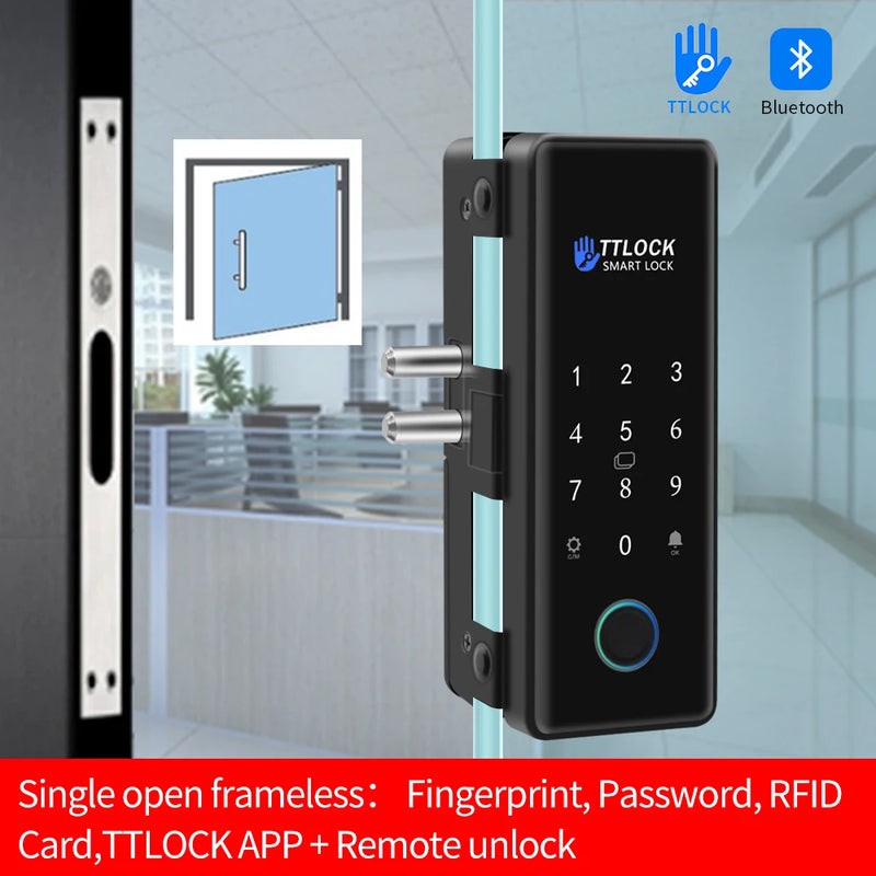 Cerradura Inteligente TTLOCK Biométrica para Puertas de Vidrio y Madera