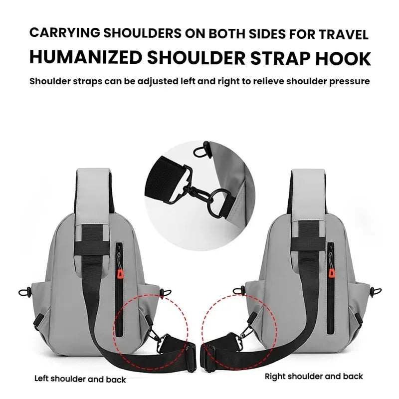 Men's Multi-Pocket Outdoor Chest Bag for Cycling and Hiking