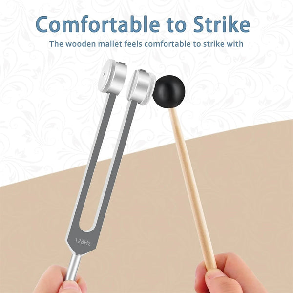128Hz Aluminum Alloy Tuning Fork Set for Sound Therapy and Chakra Balancing