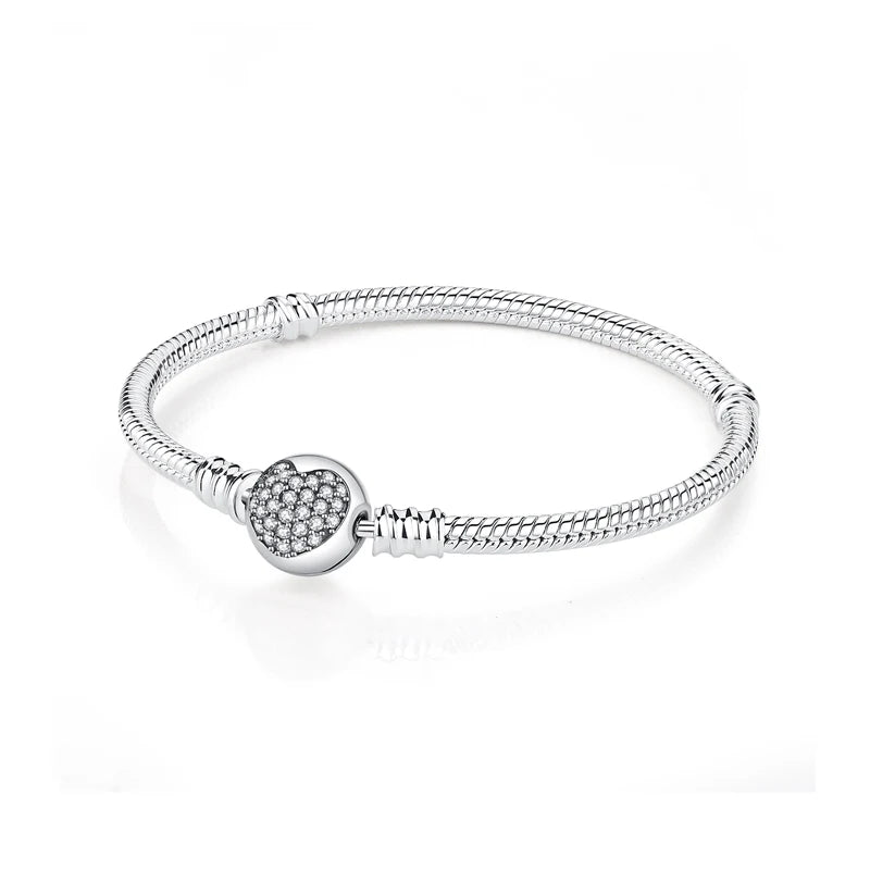 925 Sterling Silver Heart Charm Bracelet