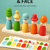 Wooden Color Sorting & Face Matching Toy for Toddlers