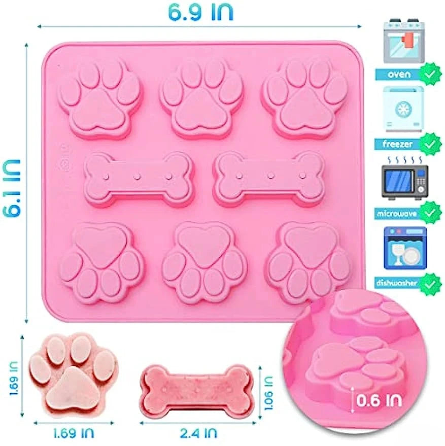 Pet Paw Print Silicone Mold Set for Baking and Treats