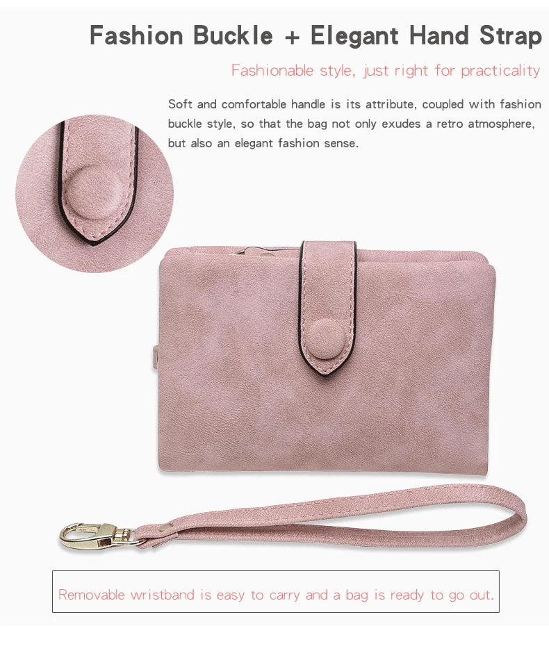 Compact Frosted Tri-Fold Wallet for Women