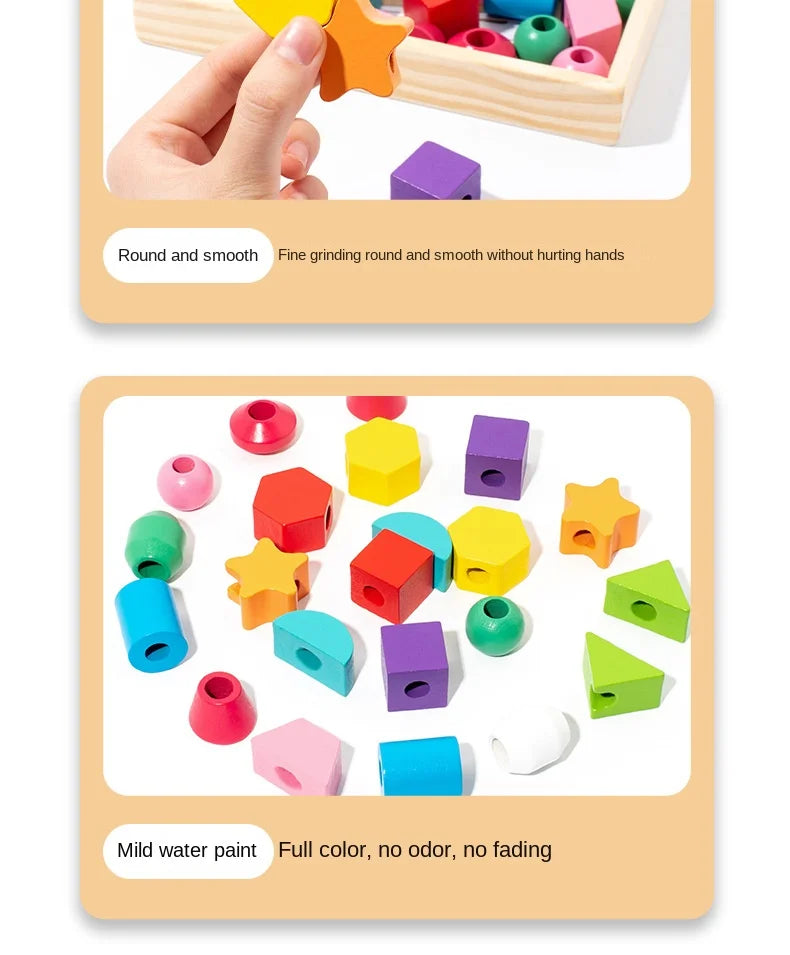 Montessori Wooden Color & Shape Matching Puzzle for Toddlers