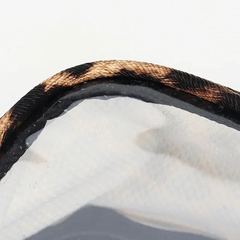 Leopard Print Transparent Makeup Bag with Waterproof Zipper