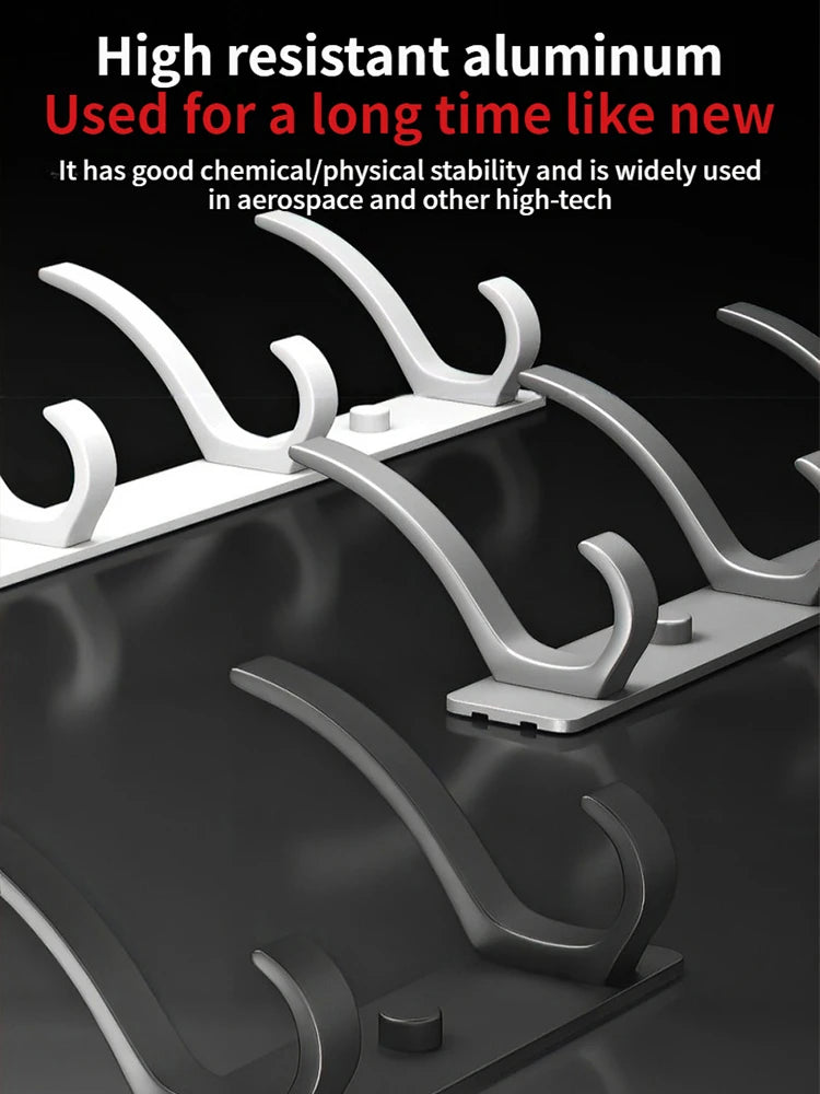 No-Drill Wall-Mounted Coat Rack with 6 Hooks