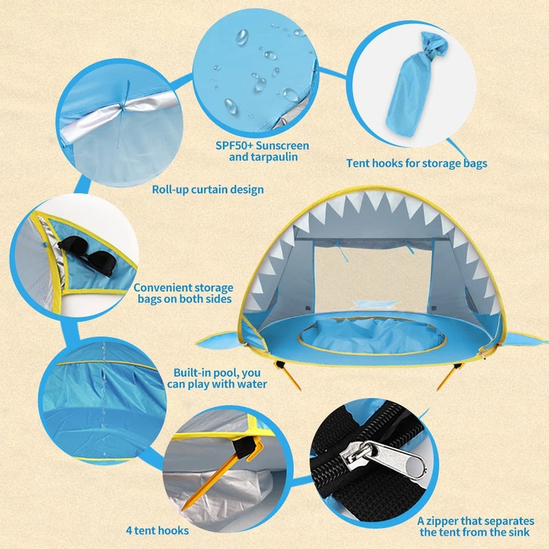 Pop-Up Baby Beach Tent with Integrated Pool