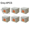 Six grey foldable storage bags featuring an orange bear design, measuring 38cm x 52cm.