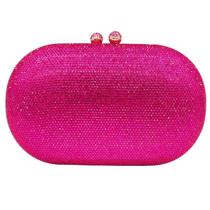Rhinestone Evening Clutch with Chain Strap