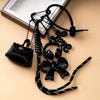 Handwoven Leather Rope Keychain with Letter Charm