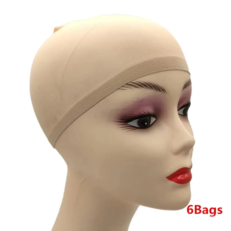 Stretchy Nylon Wig Caps - 6 Pack