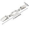 Silberner Taillenstretcher und Hemdclip-Set mit verstellbarer Kette und Verschluss.