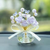 Crystal Glass Rose Dashboard Ornament