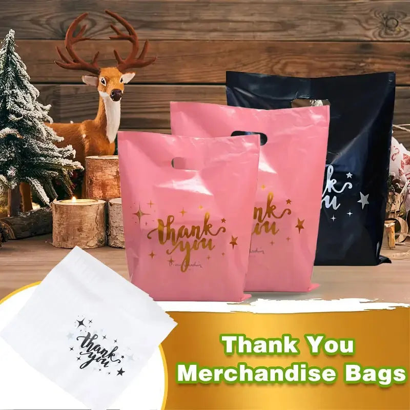 Thank You Gift Bags with Handles – Pack of 50