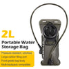 A portable water storage bag with a hose and filling port shown against a white background.