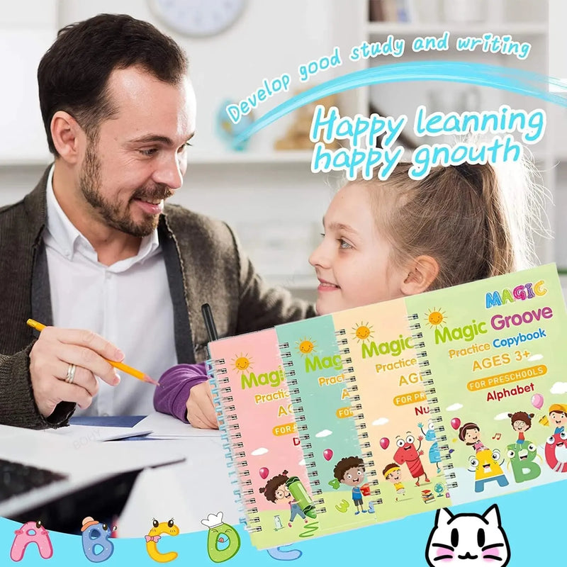 Reusable Grooved Handwriting Practice Book for Kids