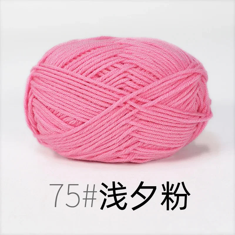 4-Ply Soft Cotton Blend Yarn for Knitting and Crochet