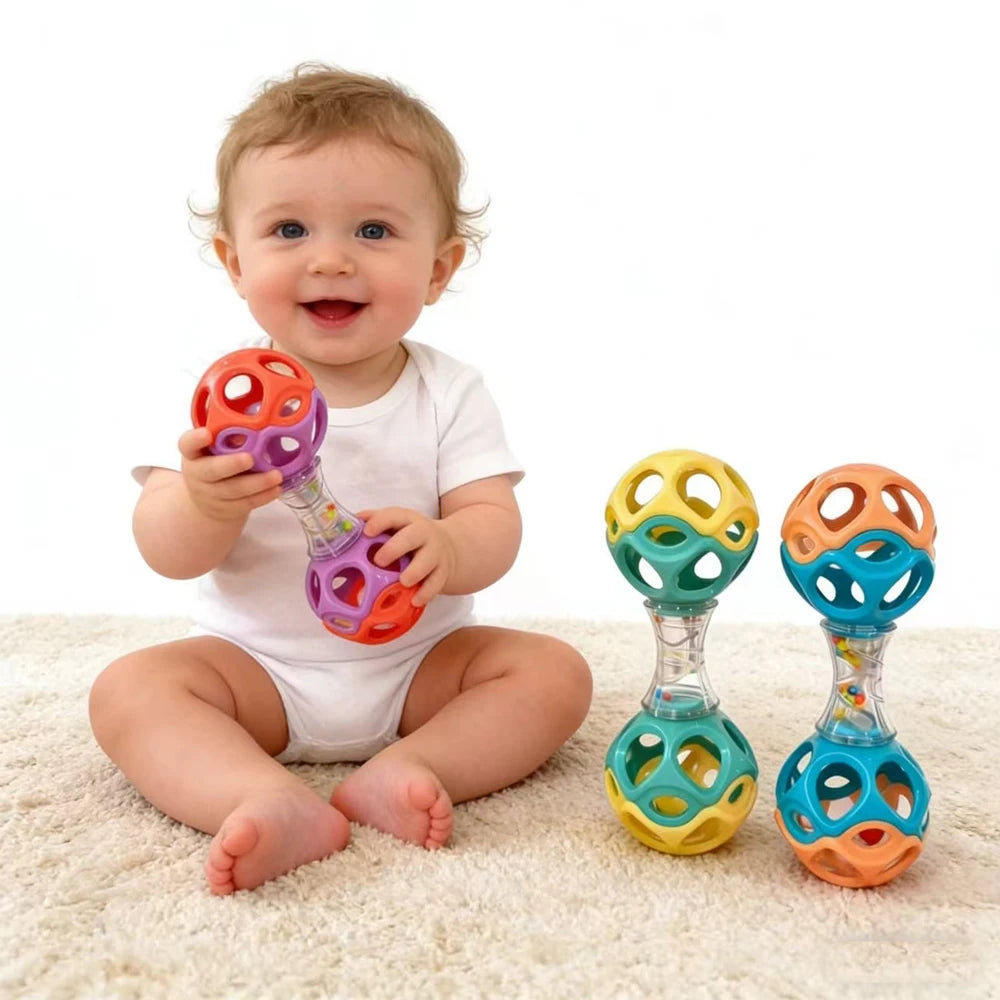 Soft Rubber Teething Rattle Ball for Babies