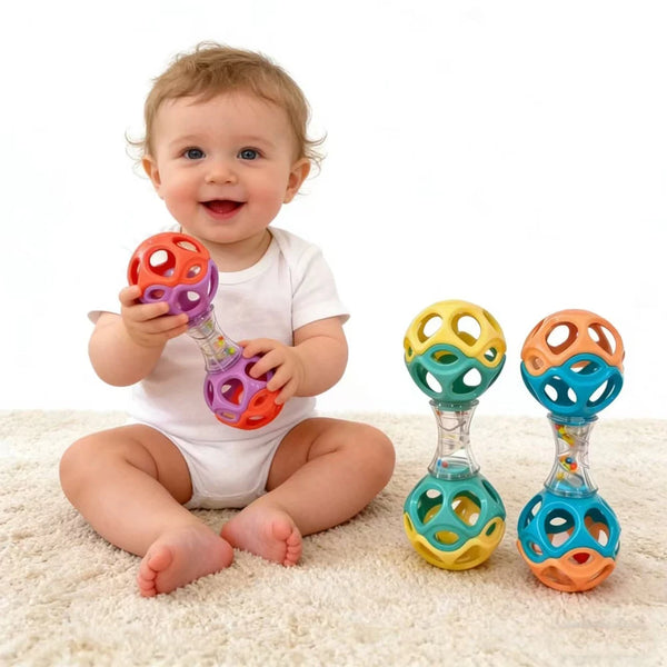 Soft Rubber Teething Rattle Ball for Babies