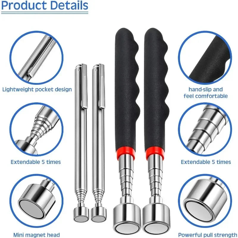 Telescopic Magnetic Pickup Tool with Extendable Handle