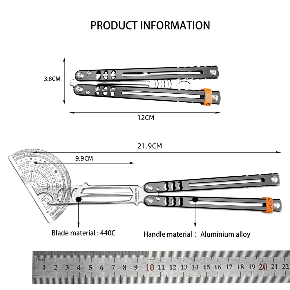 Balisong Training Knife with 440C Blade and Aluminum Alloy Handles