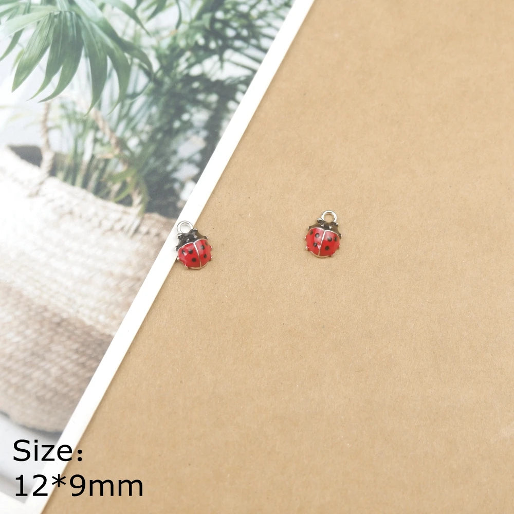 Cute Ladybug Resin Charms for DIY Jewelry Making
