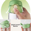 Portable Straw Water Bottle with Scale and Wide Mouth