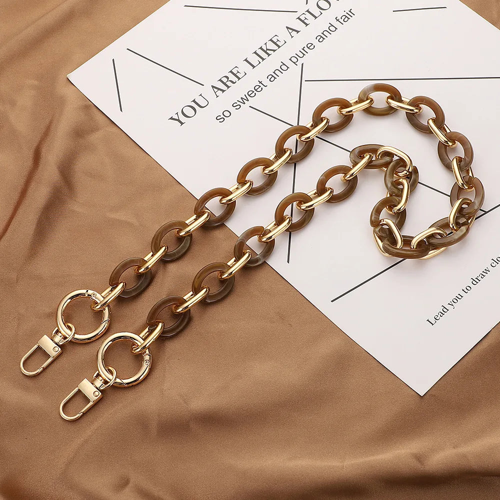 Acrylic Handbag Chain with Resin Accents